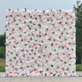Romantic Pink And White Artificial Rose Backdrop With Eucalyptus - Perfect For Weddings And Proposals and Outdoor Events and Photography - VF - 824