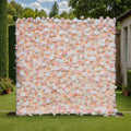 Artificial Floral Backdrop with Mixed Peach Pink and White Roses - Perfect for Garden Weddings and Outdoor Events and Photography - VF - 823