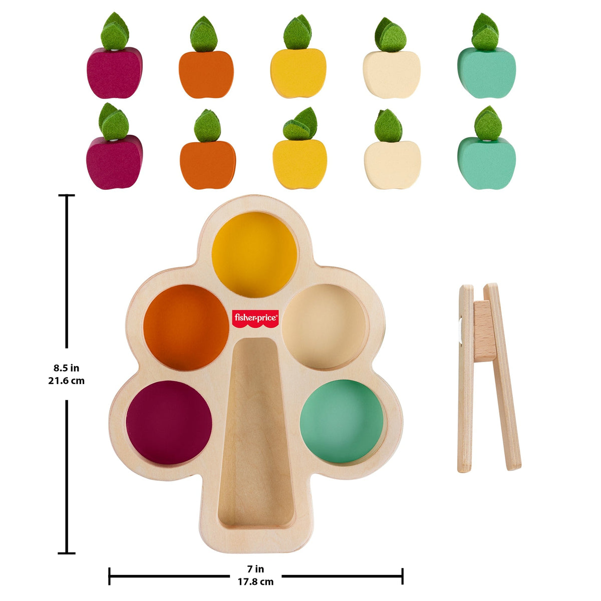 Fisher-Price Montessori Wooden Sorting Tree, Learning Toy & Play Tips For Toddlers, 12 Wood Pieces