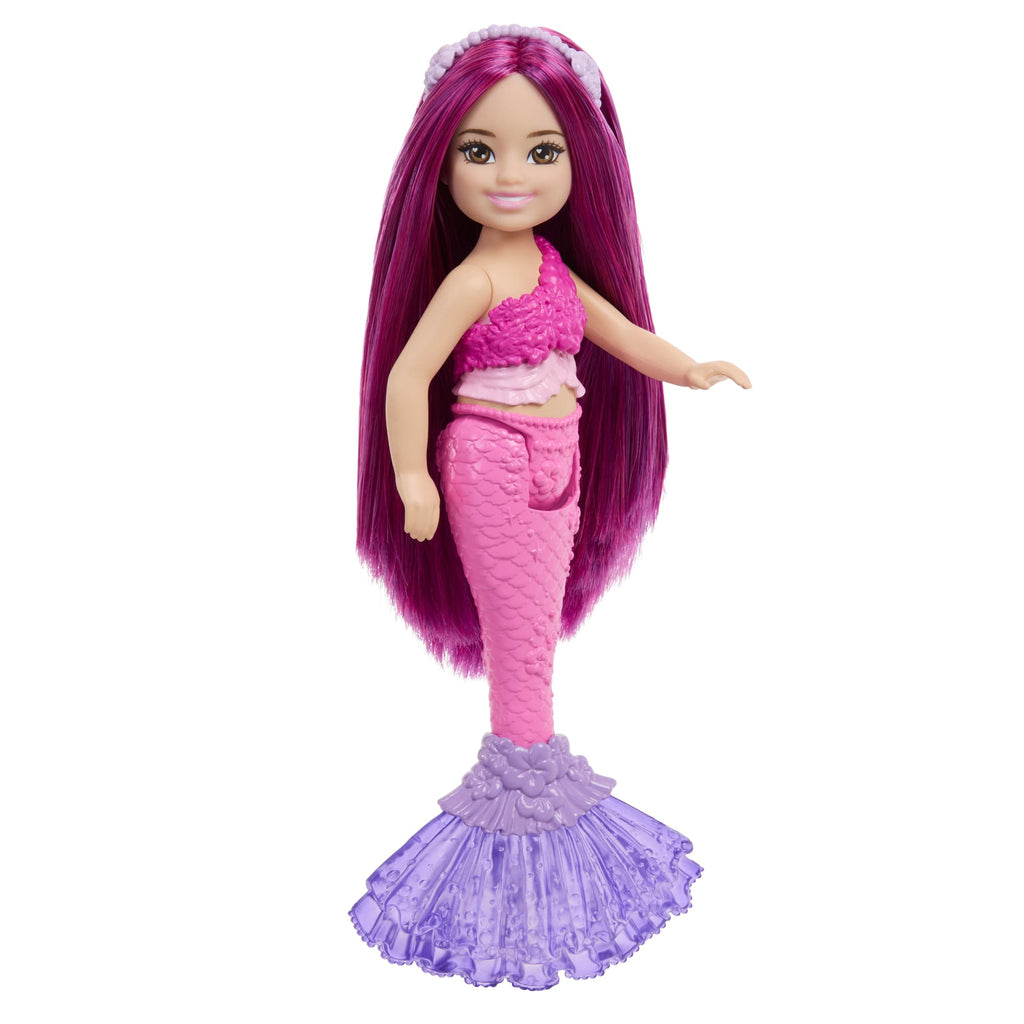 Barbie Chelsea Mermaid Small Doll With Pink Hair & Removable Hair Accessory, 6-Inch Toy