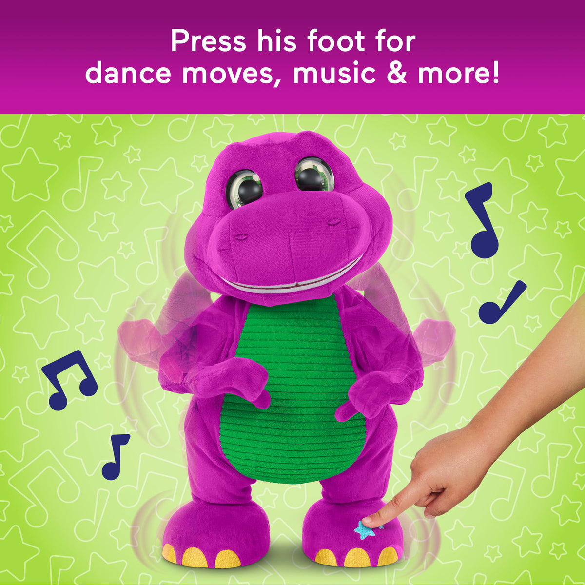 Fisher-Price Barney's World Dance Moves Music Barney Plush, 13-inch Figure, Songs, Sounds, Lights & Soft Texture