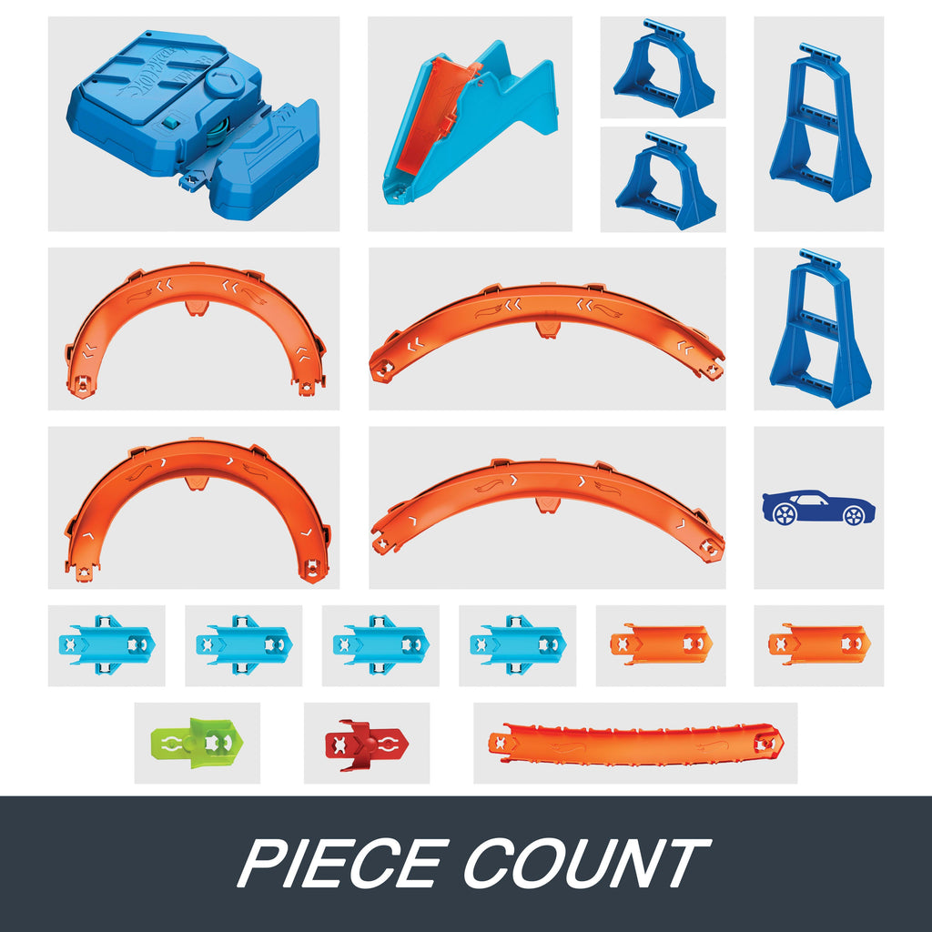 Hot Wheels Track Creator Boosted Jump Speedway Set With 1:64 Scale Toy Car & Motorized Booster