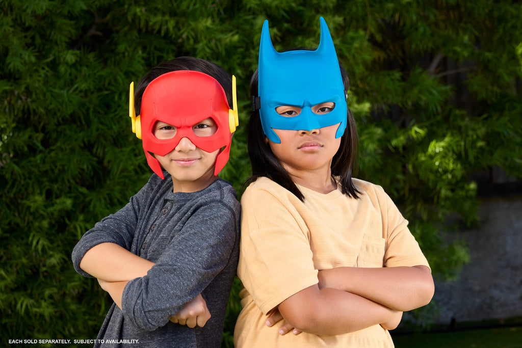 DC Premier Kids Superhero Masks, Key Characters, Role Play Face Covering With Elastic Strap