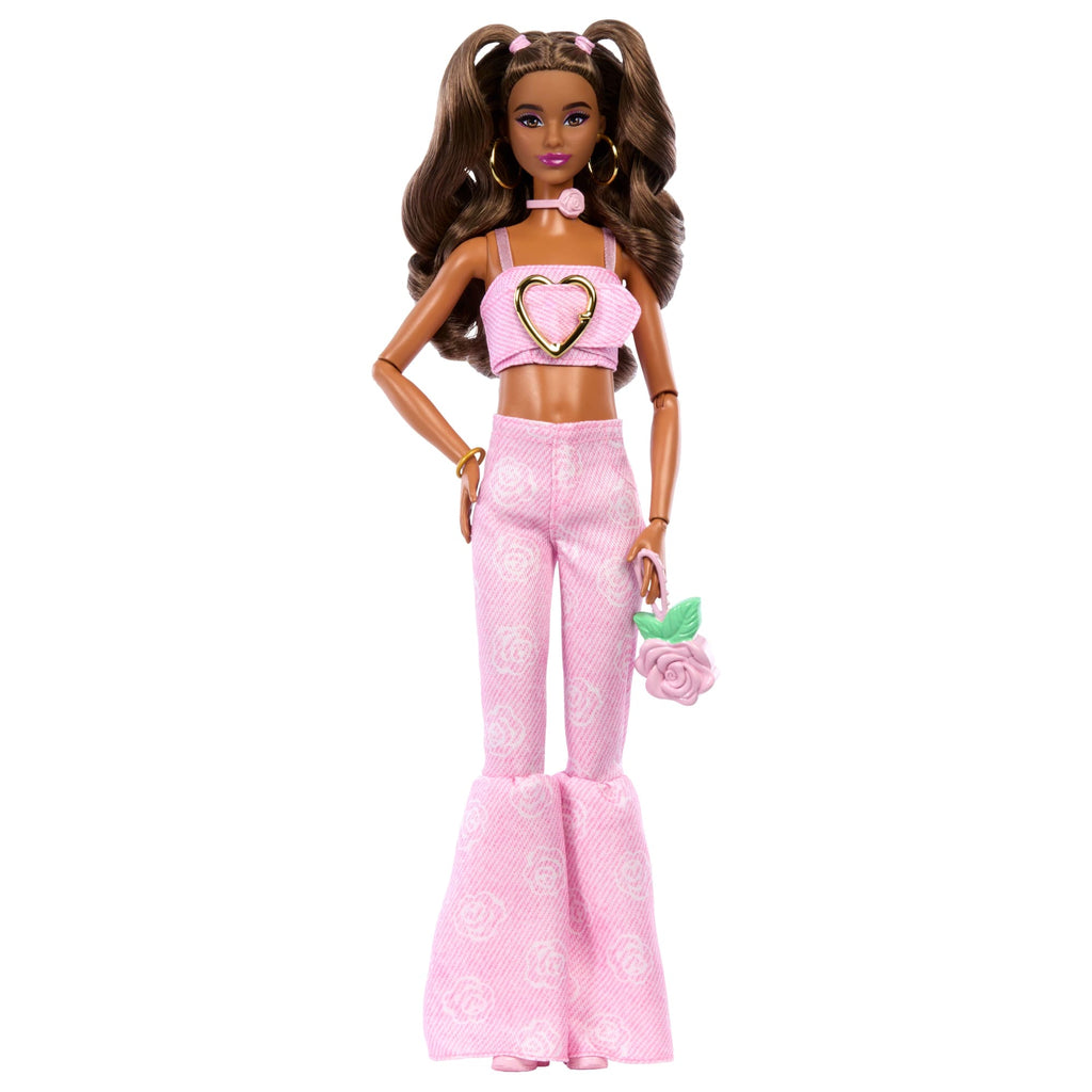 Barbie Fashionista Muñeca Deluxe Style Muñeca con Vestido Rosa con Estrellas