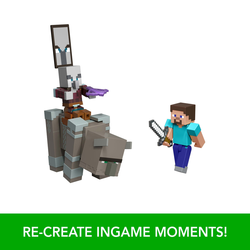 Minecraft Village Raid Pack With 3 Action Figures & 3 Accessories, 3.25-inch Scale Collectible Set