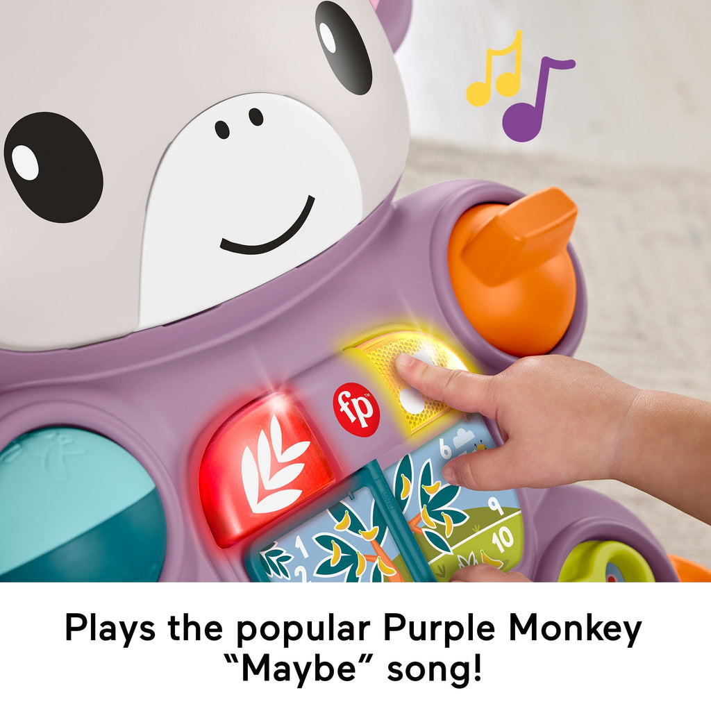 Fisher-Price Learn With Me Purple Monkey Walker Baby Learning Toy With Music & Lights