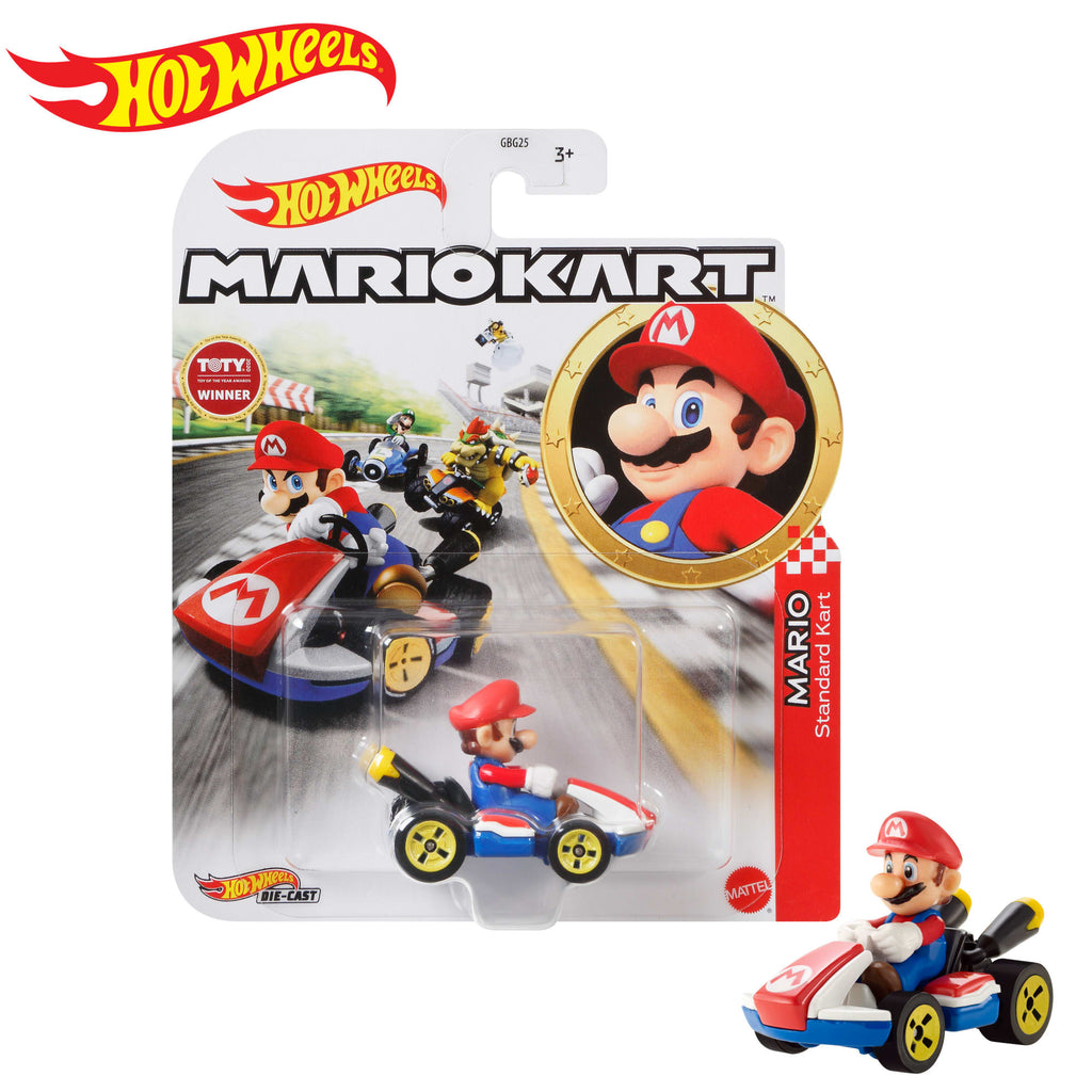 Hot Wheels Mario Kart Collection Of 1:64 Scale Die-Cast Replica Vehicles, Toy Collectibles