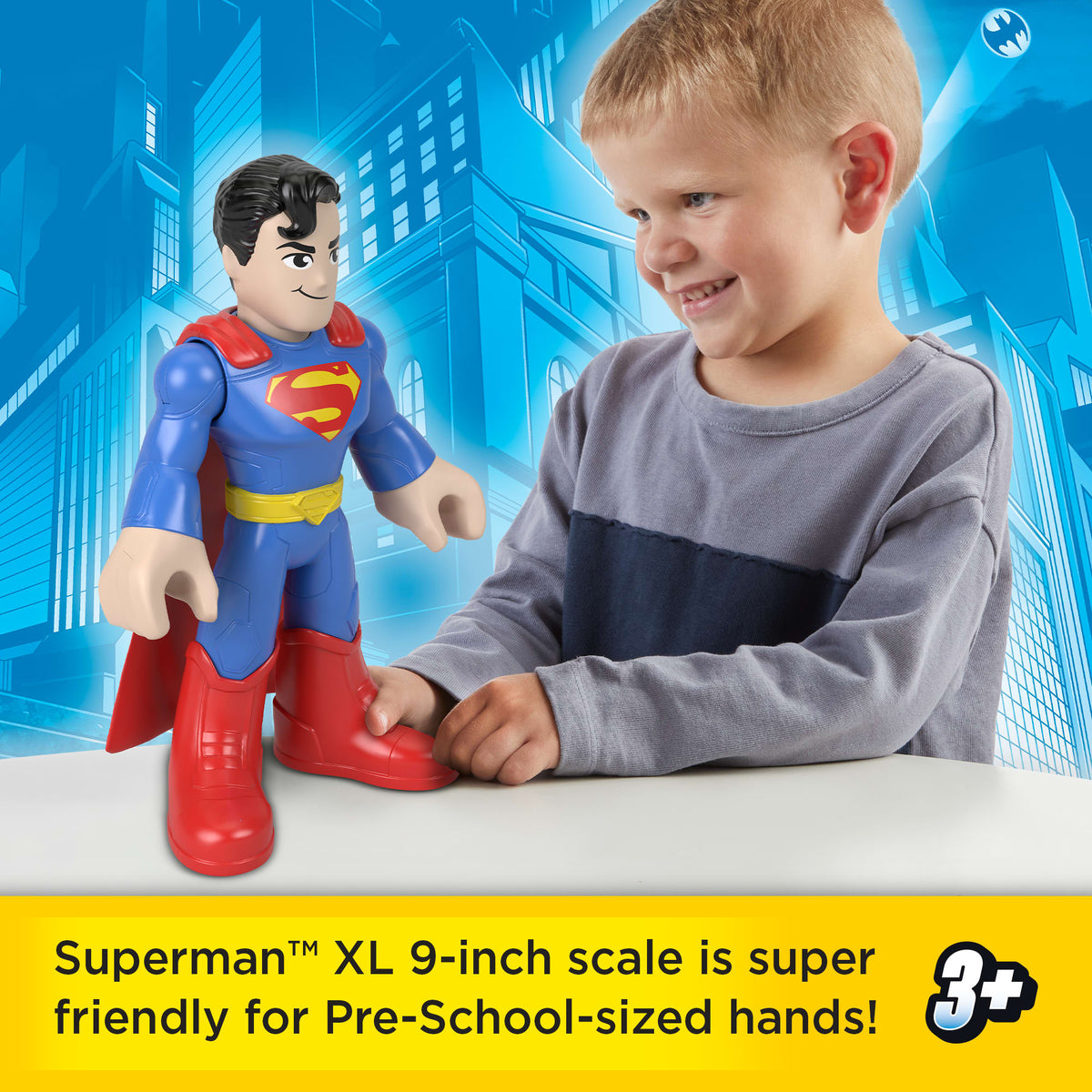 Imaginext DC Super Friends XL 9-Inch Superman Action Figure With Articulation, Wearing Hero Look