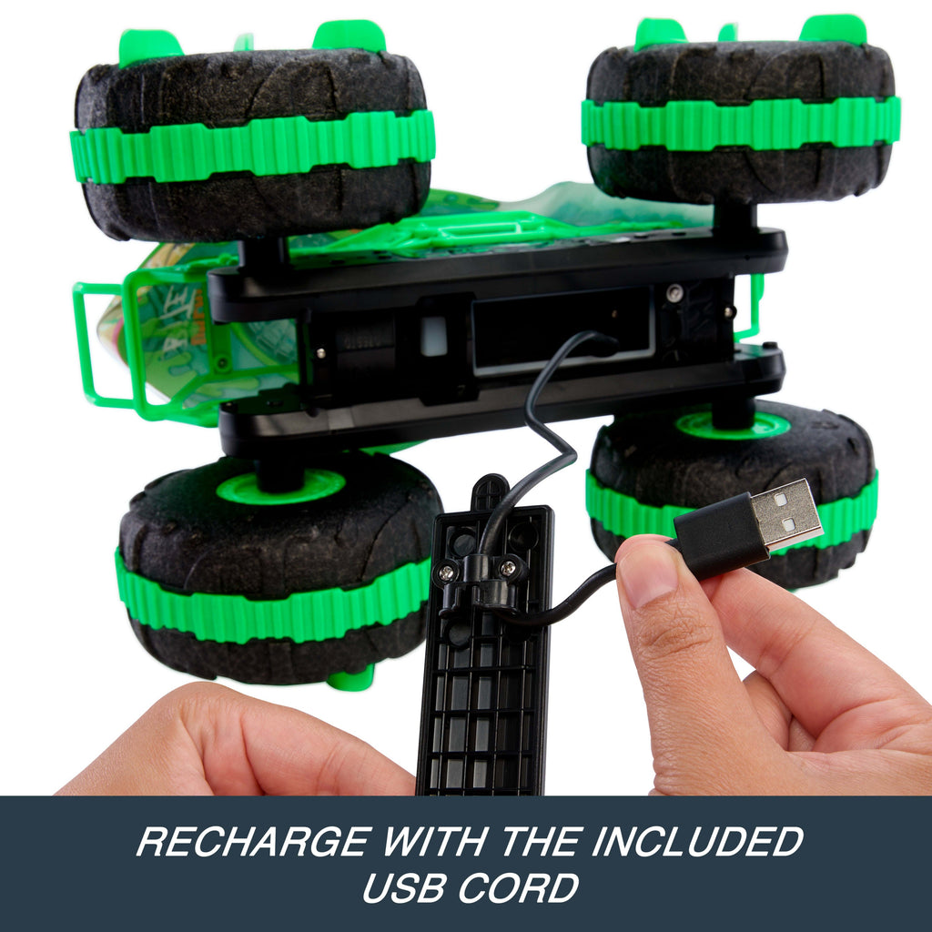 Hot Wheels Monster Trucks All-Terrain Great Bite RC, Remote-Control Toy, Drive On Land & in Water