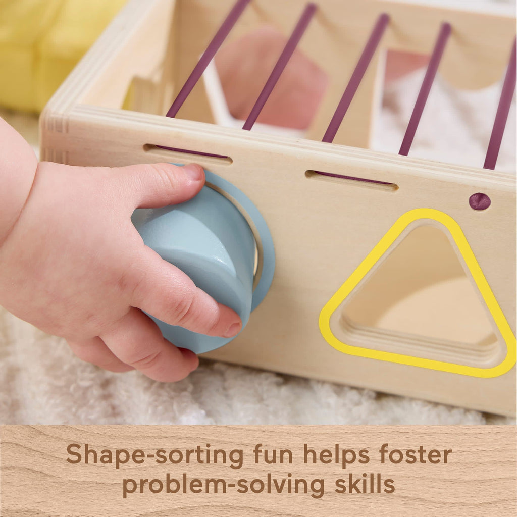 Fisher-Price Wood Flexi Shape Sorter, 7-Piece Wooden Baby & Toddler Activity Toy
