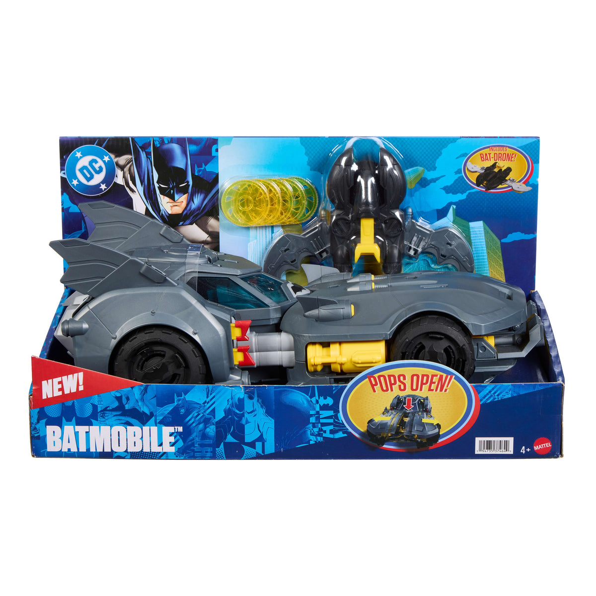 DC Premier Batmobile Vehicle, Batman Signature Crime Fighting Car With Bat-Drone Cannon