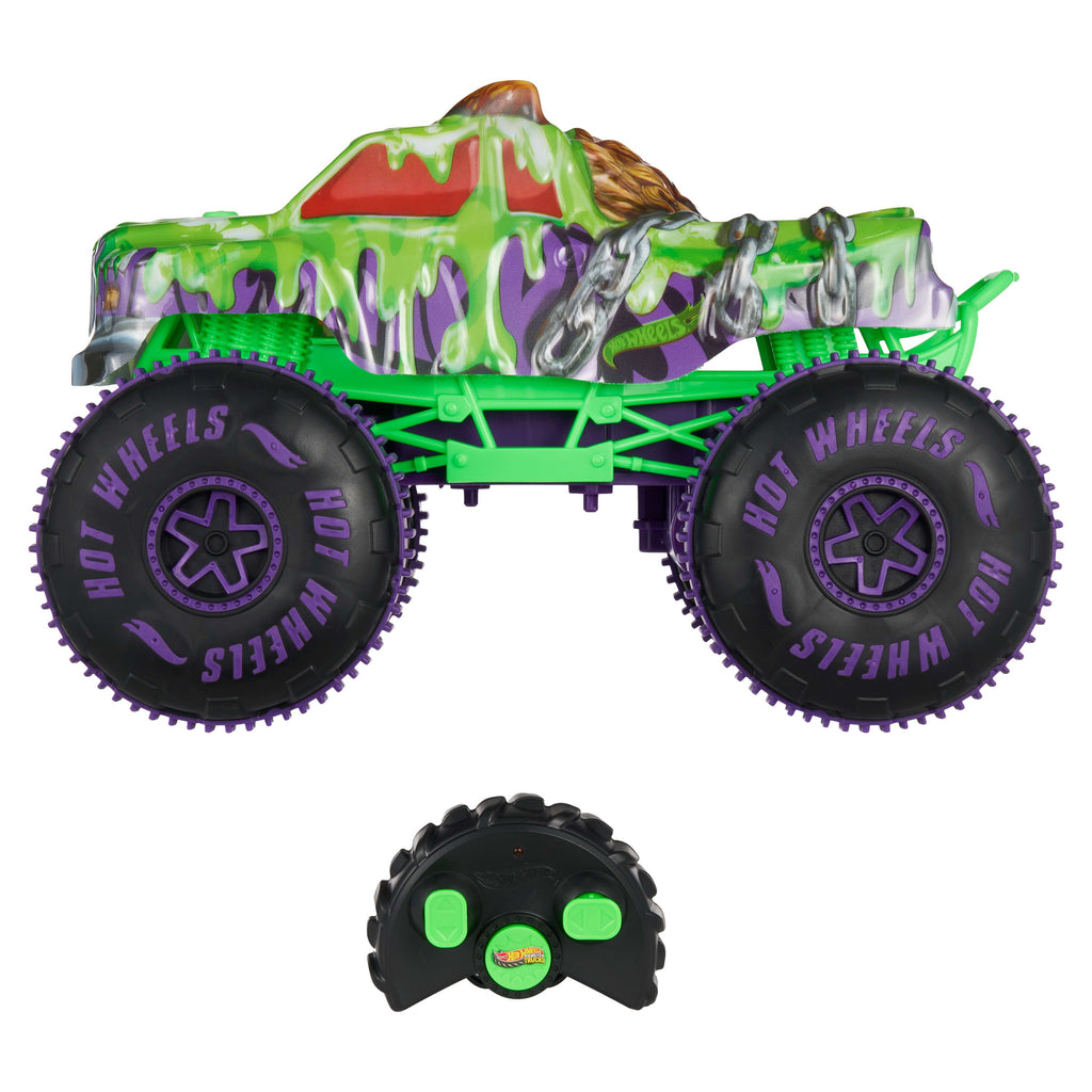 Hot Wheels Monster Trucks Mutant Chaos Wreckin’ Wolf RC, Battery-Powered Remote-Control Toy