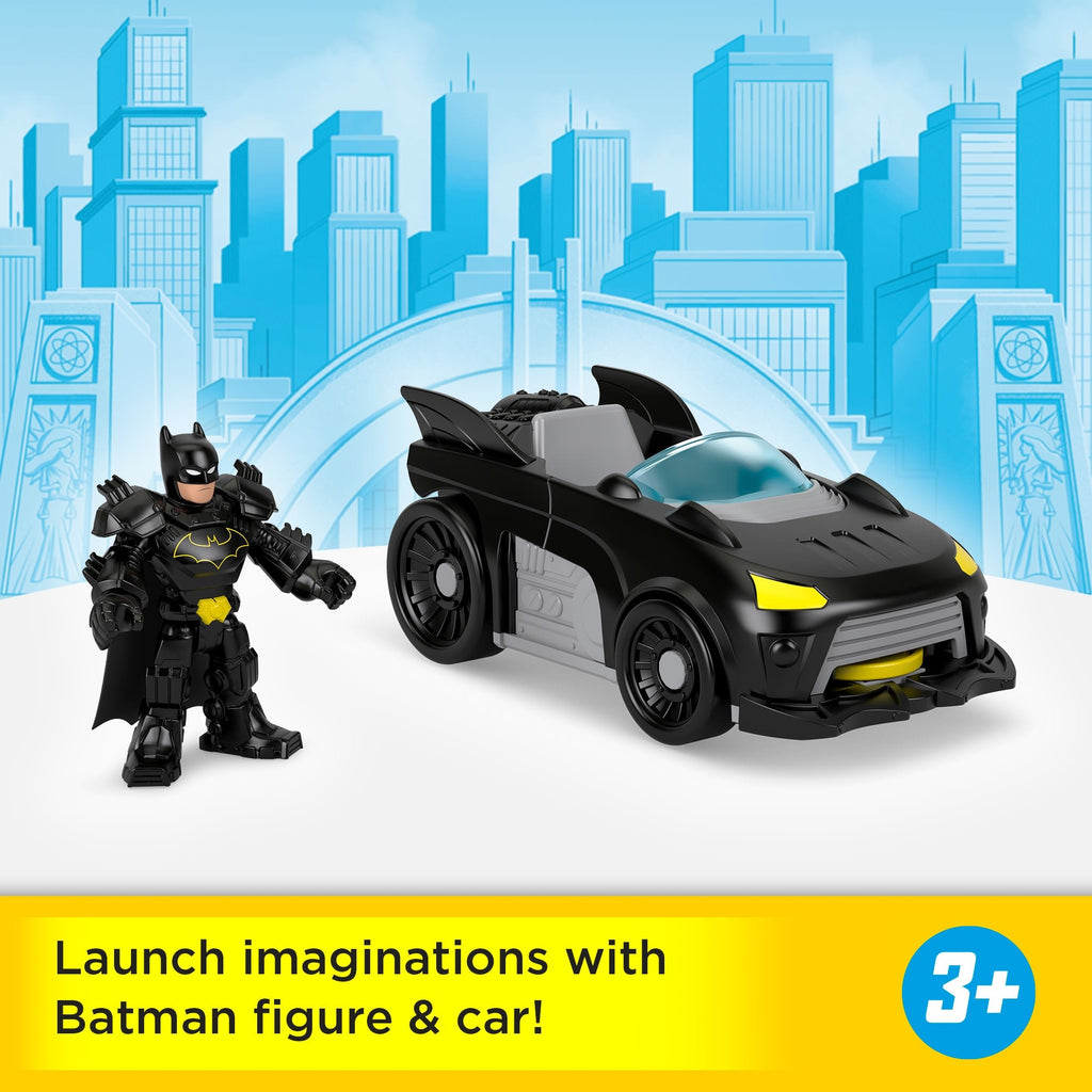 Fisher-Price Imaginext DC Super Friends Metal Force Batmobile Toy Car & Batman Action Figure Set