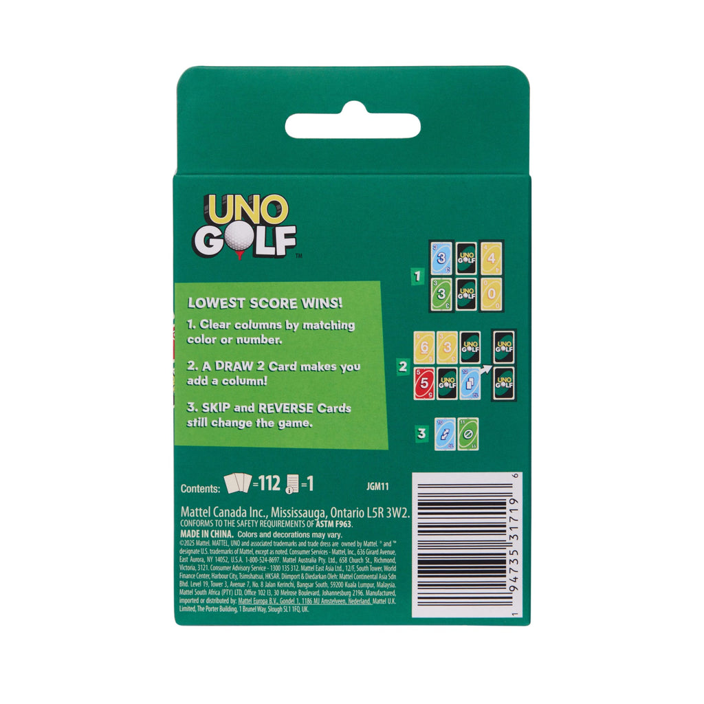 UNO Golf Card Game For Kid, Adult & Family Nights, Parties & Travel, includes 112 Cards