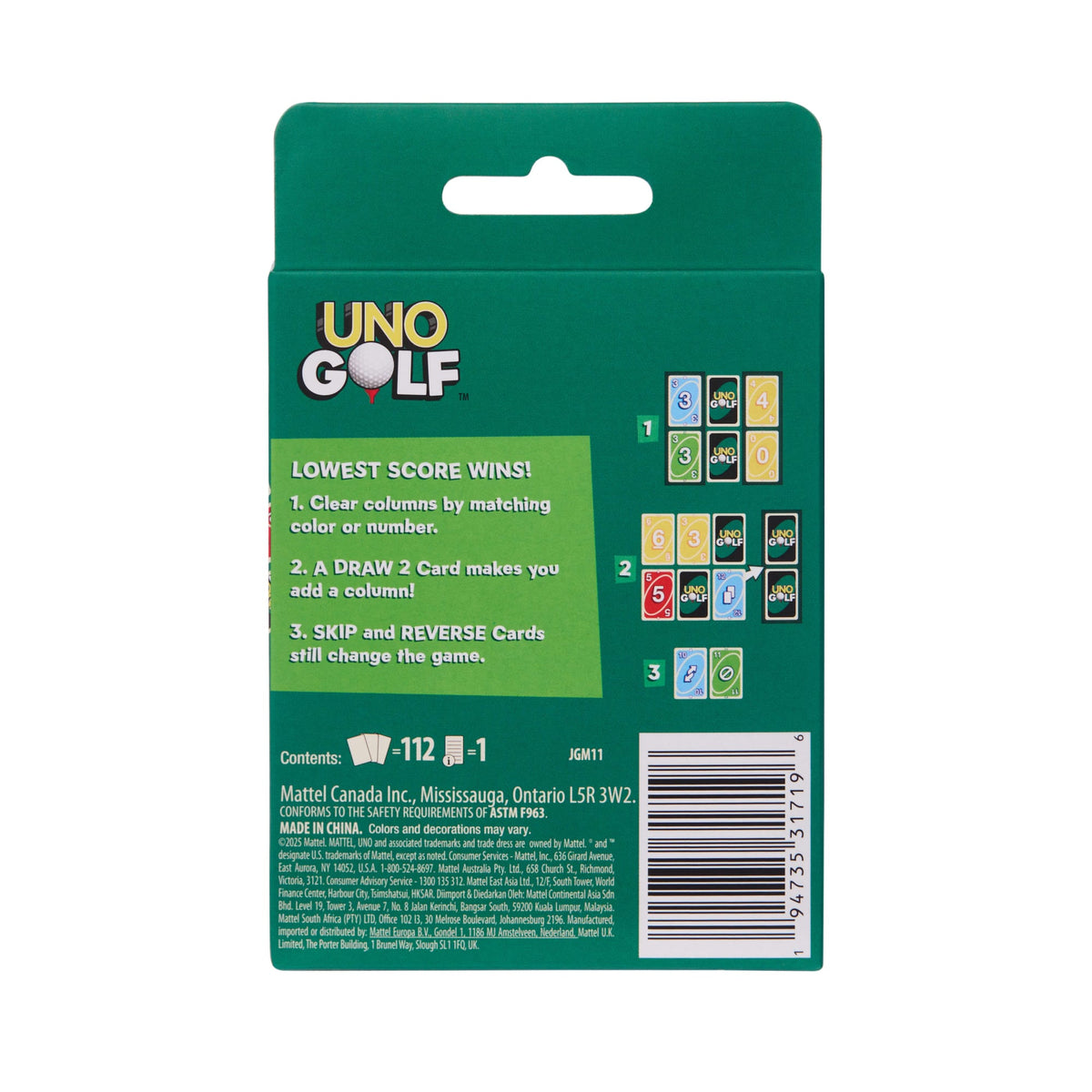 UNO Golf Card Game For Kid, Adult & Family Nights, Parties & Travel, includes 112 Cards