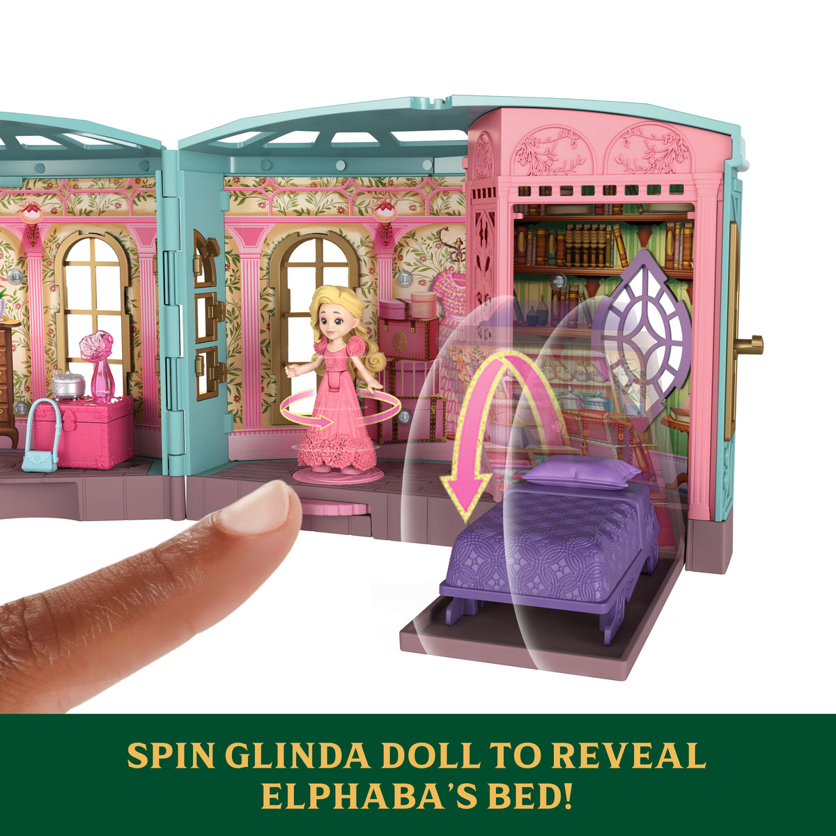 Universal Pictures’ Wicked So Popular Dorm Small Doll Playset With 3 Play Spaces & 10 Total Pieces