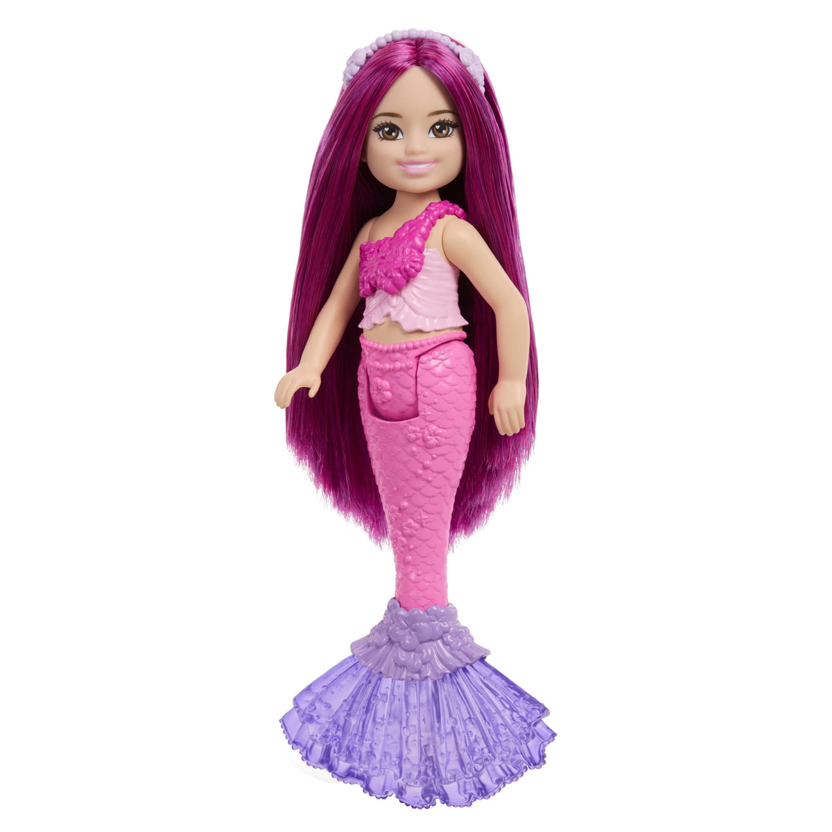 Barbie Chelsea Mermaid Small Doll With Pink Hair & Removable Hair Accessory, 6-Inch Toy