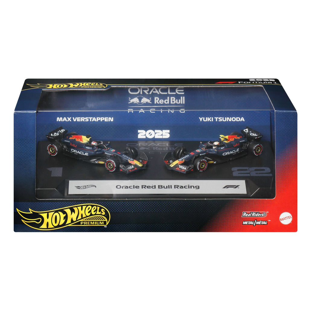 Hot Wheels-Coffret de 2 Voitures de Formule 1, Oracle Red Bull Racing