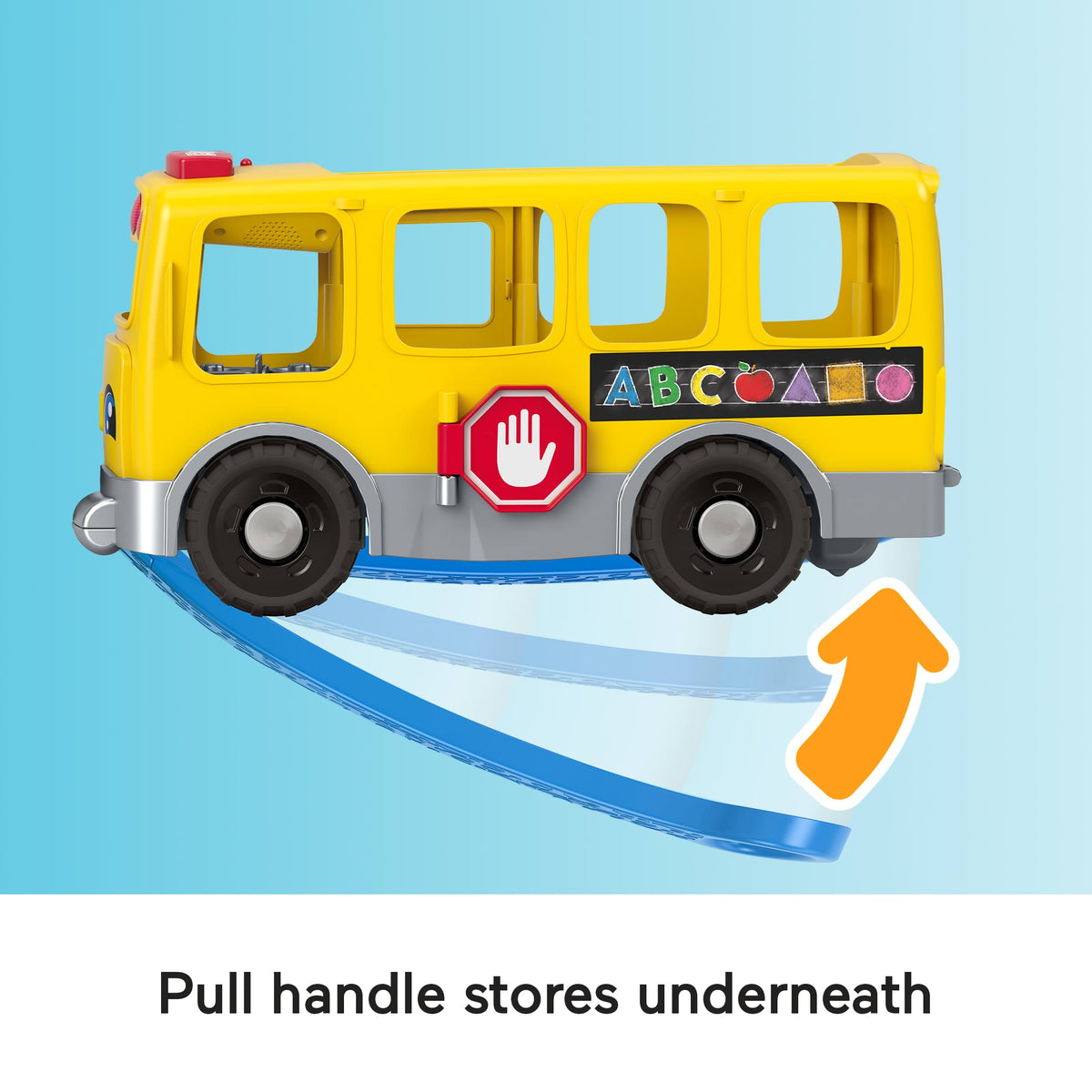 Fisher-Price Little People Big Yellow School Bus Pull-Along Toddler Learning Toy, Multilanguage Version