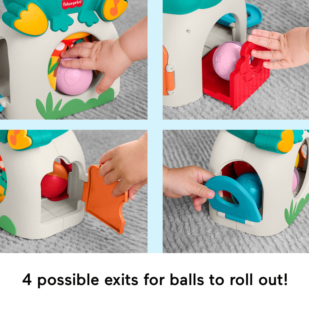 Fisher-Price Light-Up & Roll Frog Musical Ball Drop Activity Toy For Baby & Toddler, 3 Balls