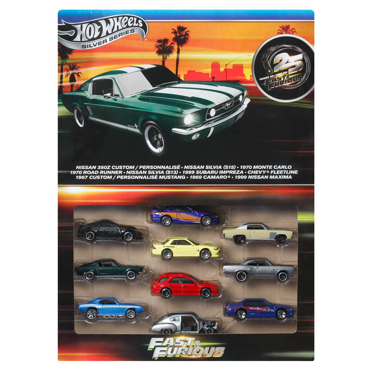 Hot Wheels Fast & Furious-Themed 10-Pack