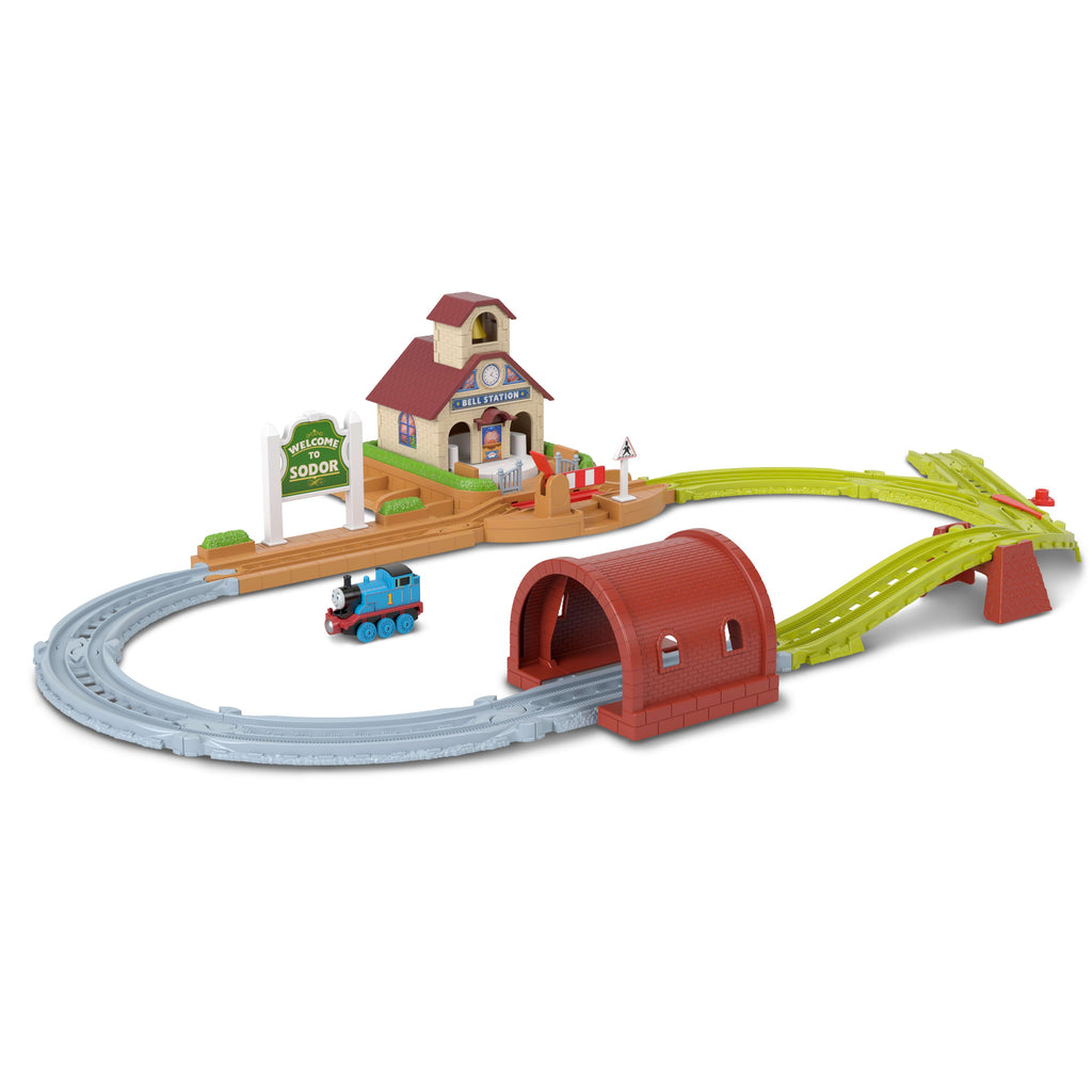 Thomas & Friends Bell Station Train Set By Fisher-Price With Push-Along Thomas Engine & Track