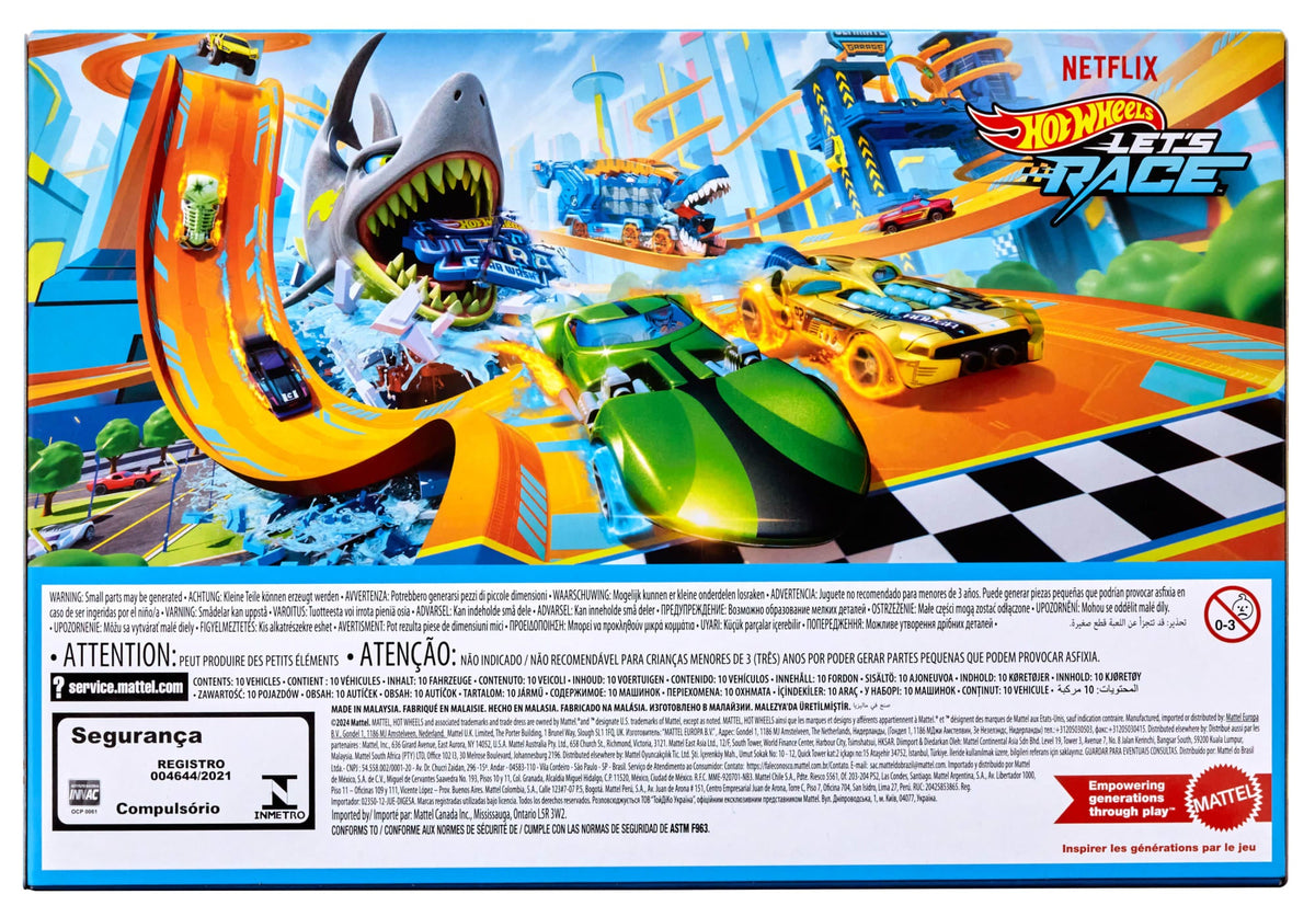 Hot Wheels Let's Race 10-Pack Of 1:64 Scale Toy Cars & Trucks From Netflix Show