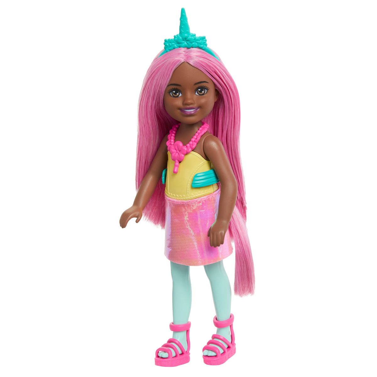 Barbie Chelsea Unicorn Small Doll With Pink Hair, Removable Tail, Shoes & Hair Accessory, 6-Inch Toy