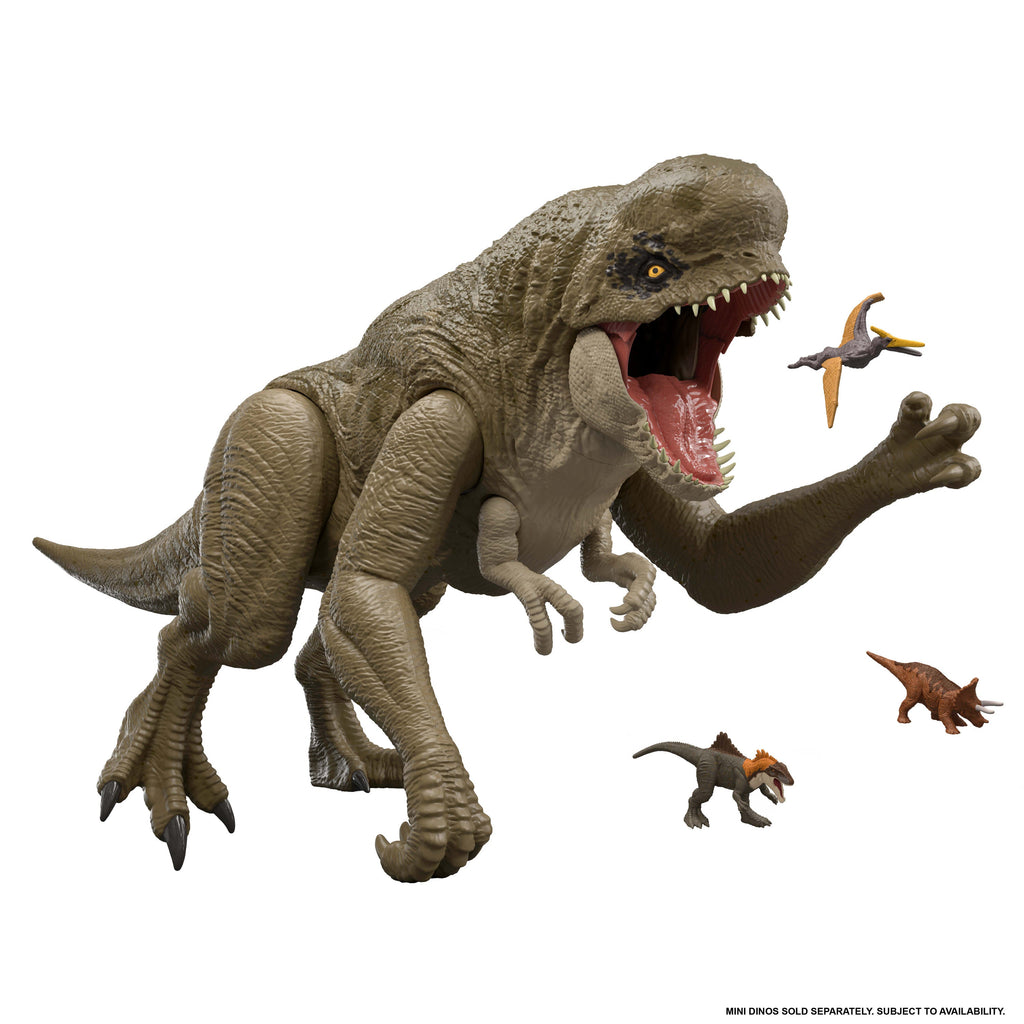 Jurassic World Rebirth Super Colossal Distortus Rex Dinosaur Figure, 31 Inch, Swallows Minis