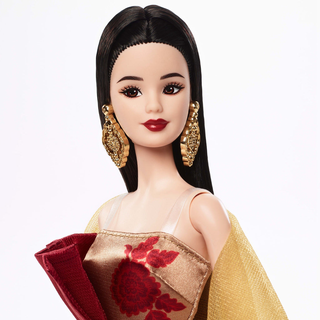 Barbie Signature Lunar New Year Fashion Doll, Red Dress With Golden Peonies, Collectible Holiday Gift