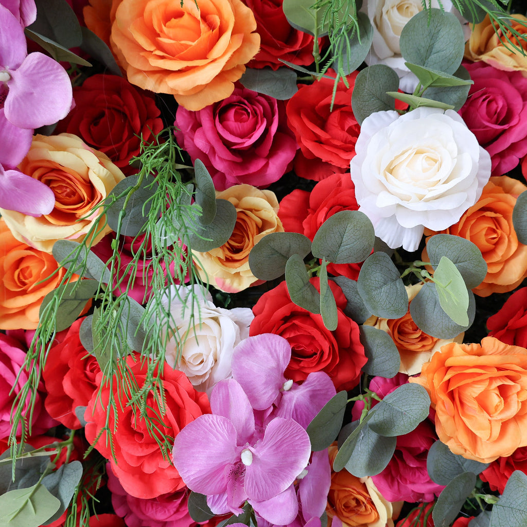 ValarFlowers Fiery Color Burst Floral Extravaganza Wall: A Bold. Lively Masterpiece for Energetic Celebrations-VF-546