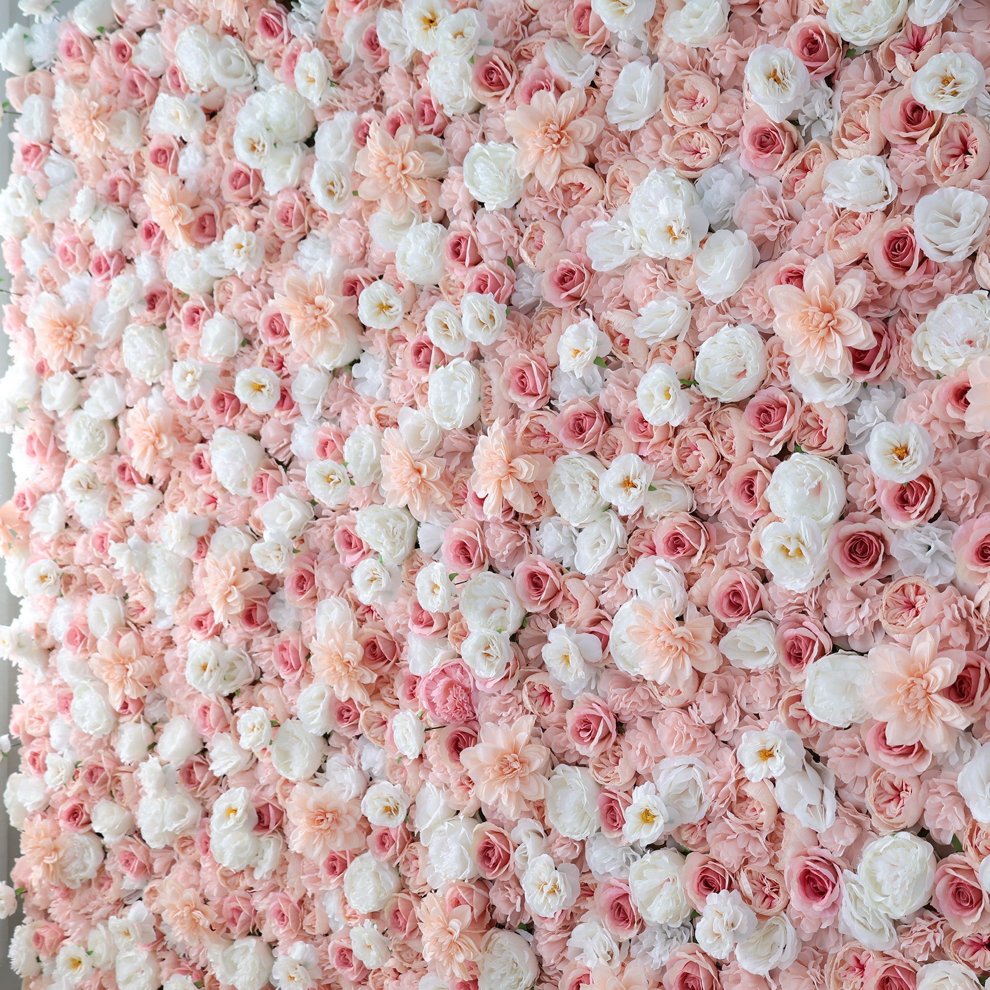ValarFlowers Blush Pink & Soft White Floral Extravaganza Wall: A Dreamy. Romantic Masterpiece for Enchanting Celebrations-VF-553