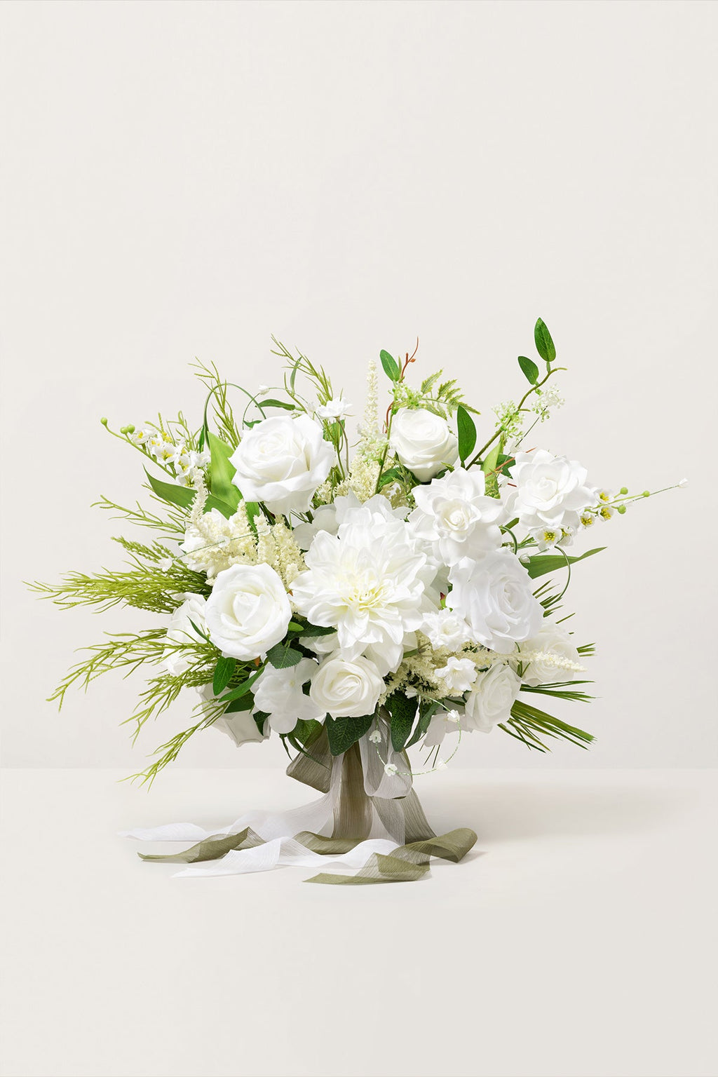 Medium Free-Form Bridal Bouquet in Olive & White | Clearance