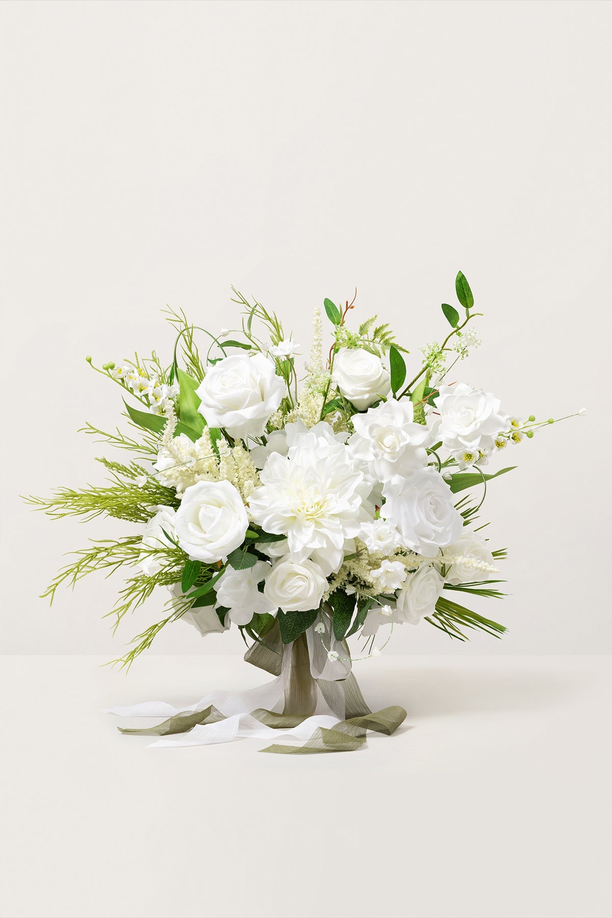 Medium Free-Form Bridal Bouquet in Olive & White | Clearance