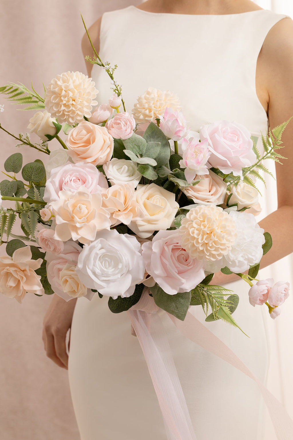 Medium Free-Form Bridal Bouquet in Cream & Blush