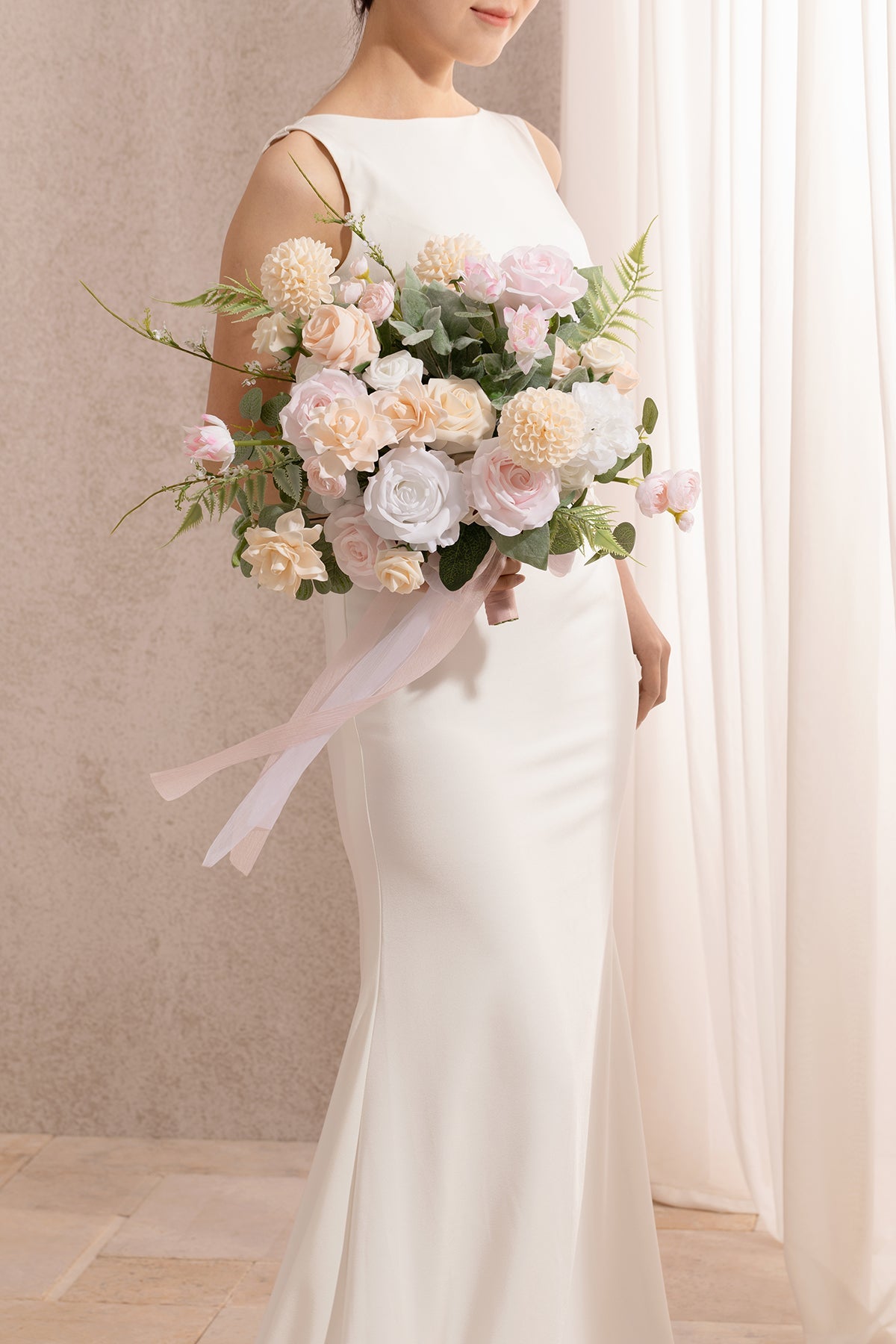 Medium Free-Form Bridal Bouquet in Cream & Blush