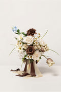 Small Free-Form Bridal Bouquet in Earth Brown & Tawny Beige | Clearance