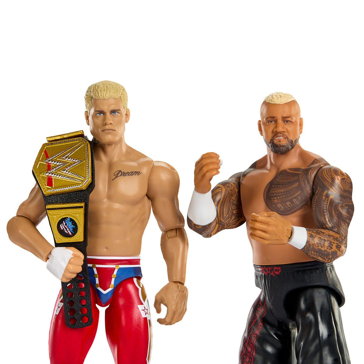 WWE Main Event Showdown Cody Rhodes vs Solo Sikoa Action Figures Set, Series #24, 6-Inch Collectibles