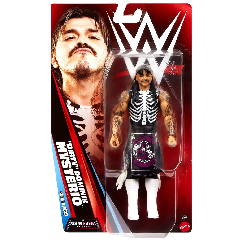 WWE “Dirty” Dominik Mysterio Action Figure, Main Event Series #160, 6-Inch Collectible With Articulation