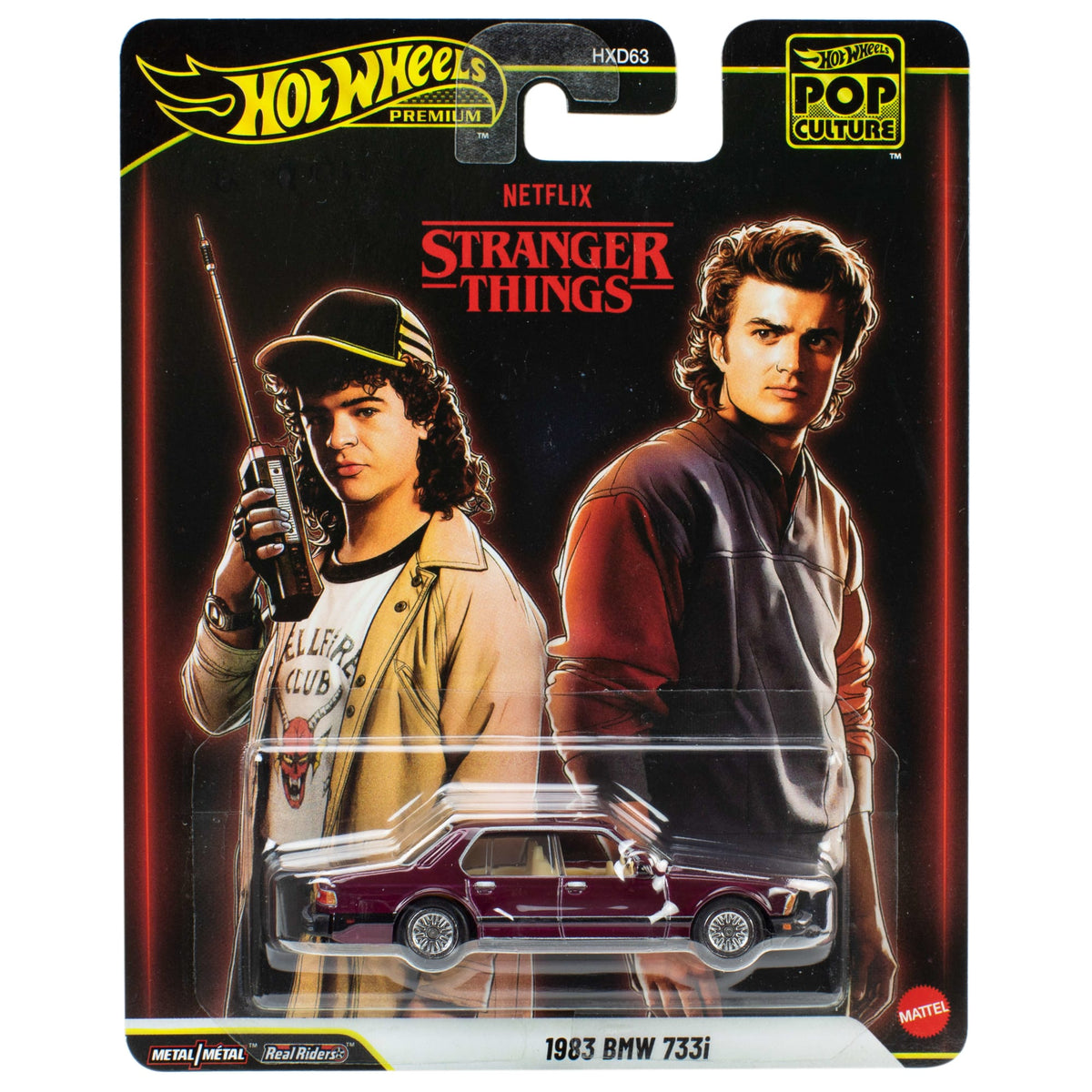 Hot Wheels Premium Popkultura Stranger Things BMW 733I (1983) Samochód 1:64 Zabawka 3+