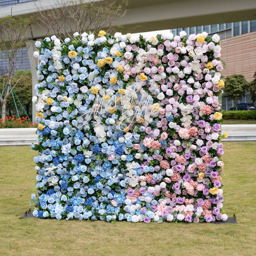 Valar Flowers Rainbow Gradient Bloom Mix Rose Flower Wall Backdrop - VF-830