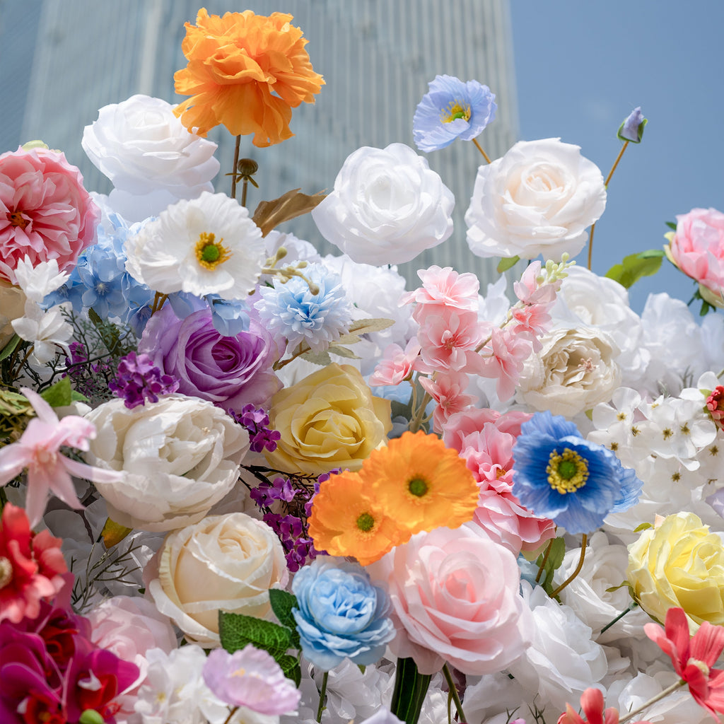 ValarFlowers Vibrant and Lush Multicolored Artificial Flower Wall VF-811-2