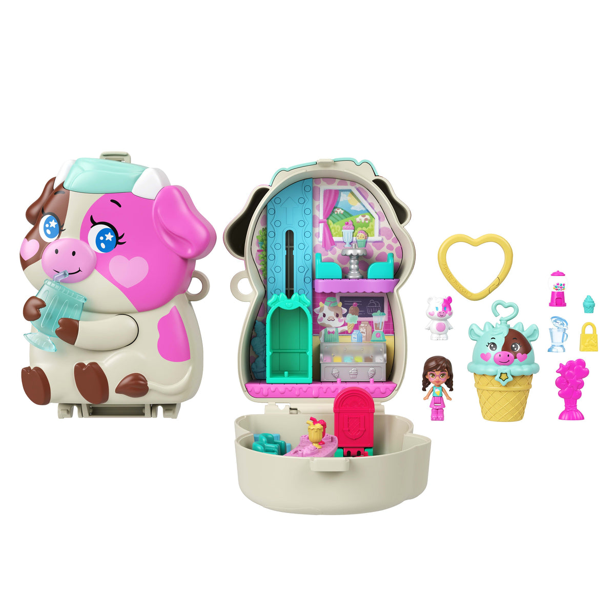 Polly Pocket Set de Juego Compacto Vaca Napolitana