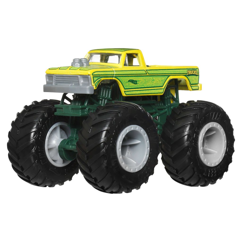 Hot Wheels Monster Trucks 4-Pack, Set Of 4 1:64 Scale Toy Trucks With Giant Wheels