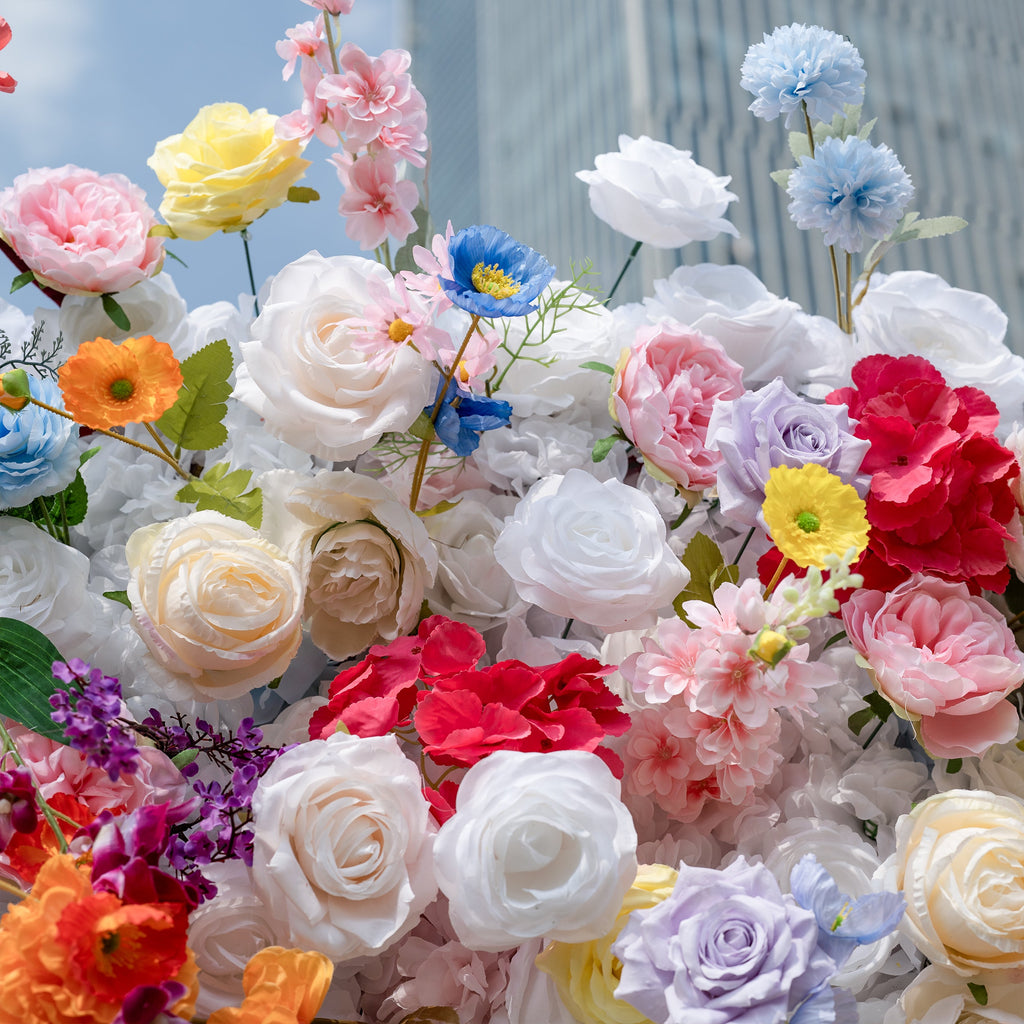ValarFlowers Vibrant and Lush Multicolored Artificial Flower Wall VF-811-2