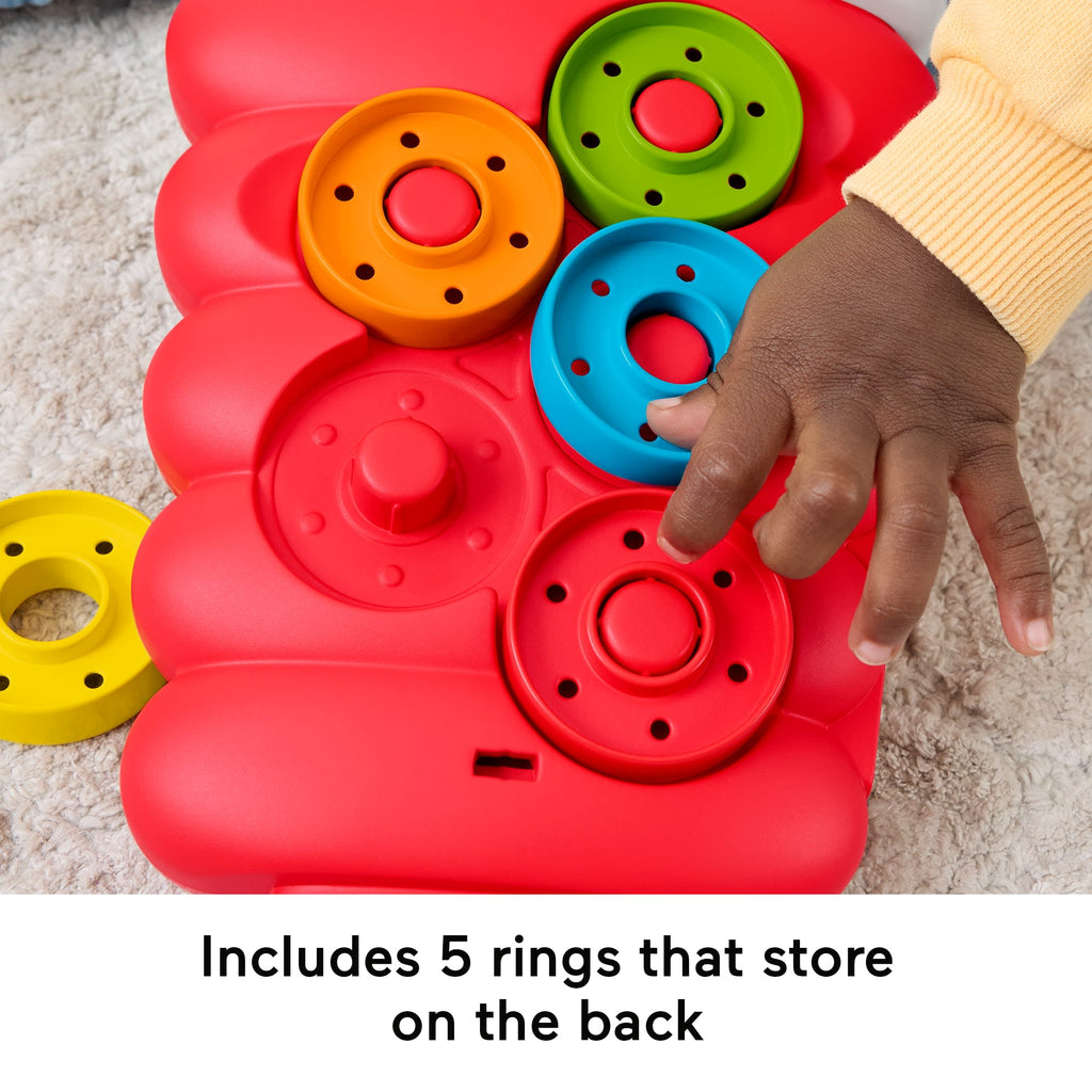 Fisher-Price Drop Through Rock-A-Stack Baby & Toddler Developmental Activity Toy, 5 Coins