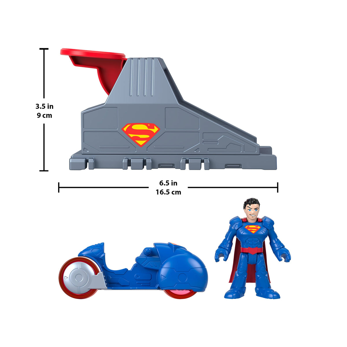 Imaginext DC Super Friends Launcher Set With 3-Inch Superman Action Figure, Toy Vehicle & Housing Unit