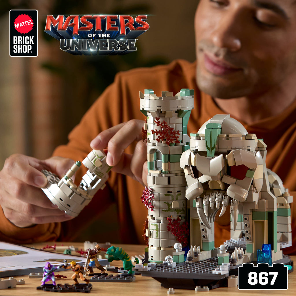 Mattel Brick Shop Masters Of The Universe Battle Of Castle Grayskull Building Toy Kit (867 Pieces), For Collectors