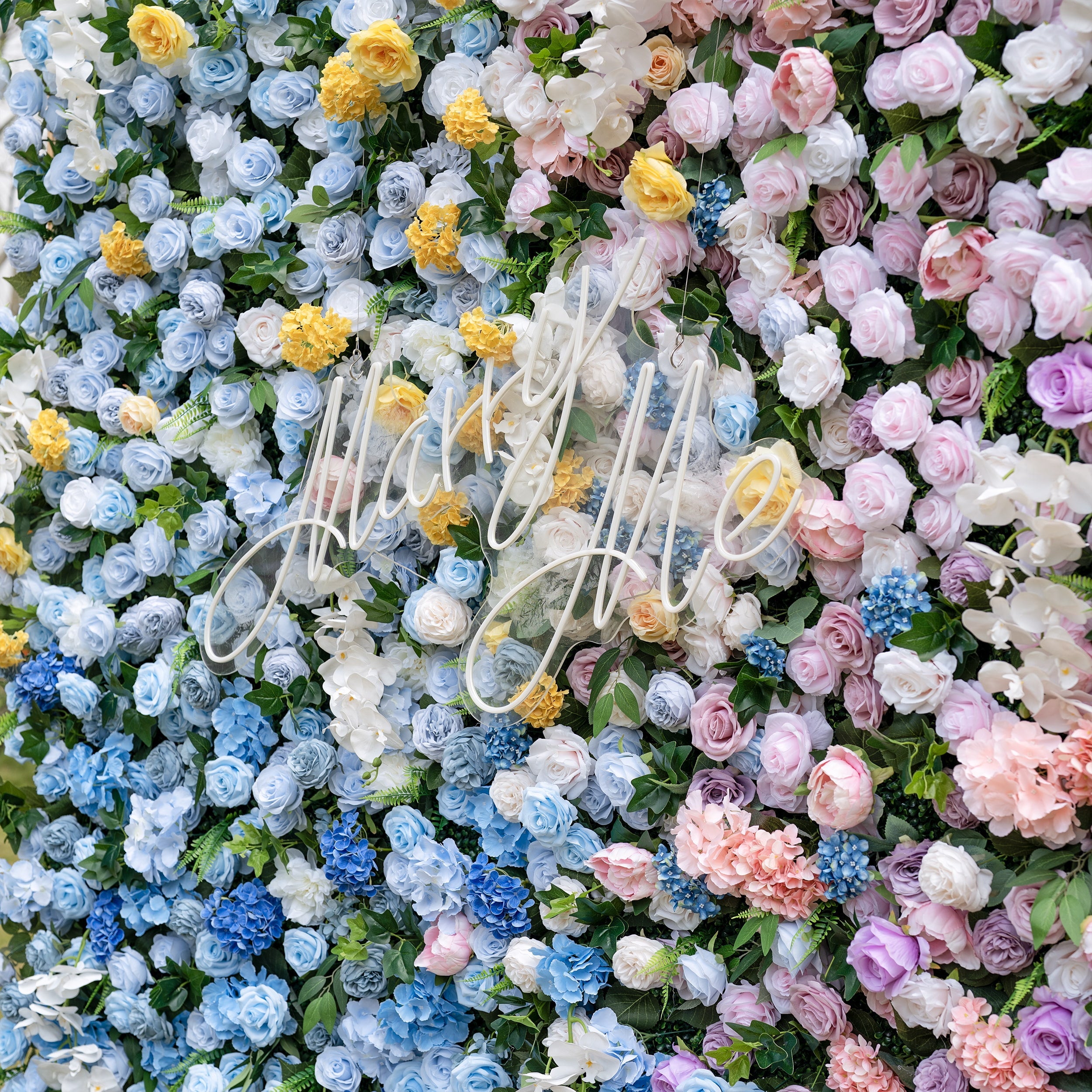 Valar Flowers Rainbow Gradient Bloom Mix Rose Flower Wall Backdrop - VF-830