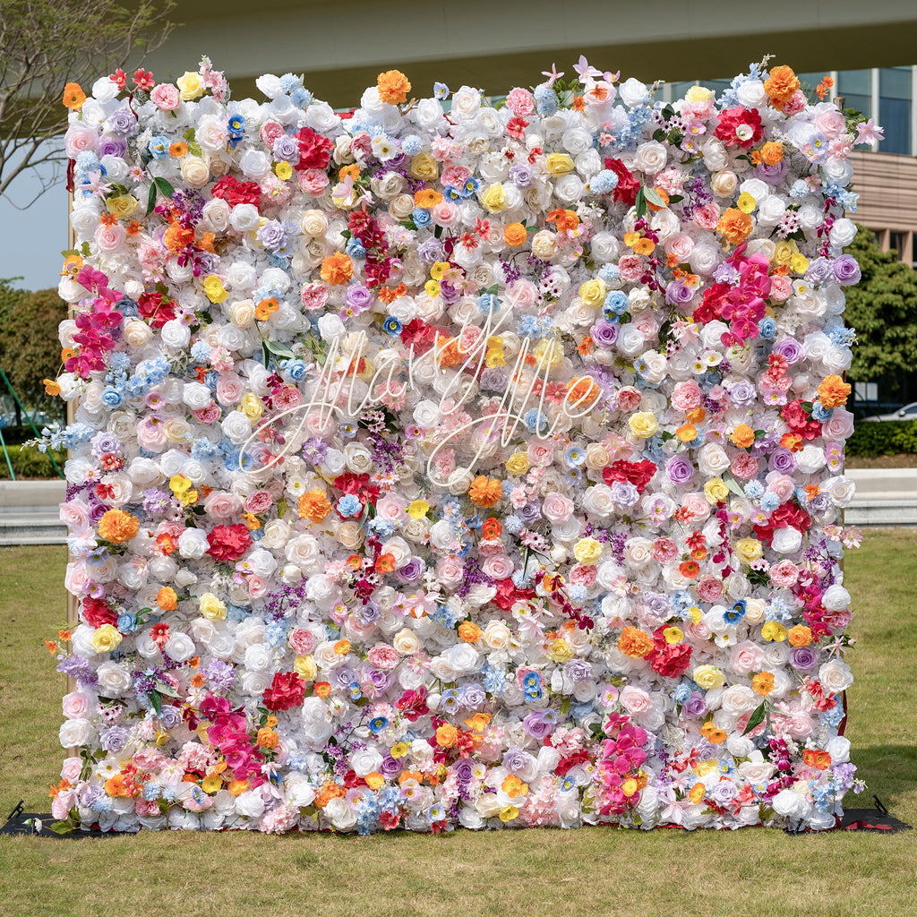 ValarFlowers Vibrant and Lush Multicolored Artificial Flower Wall VF-811-2